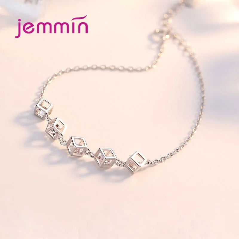 Fashion 925 Silver Jewelry Sets For Ladies Wonderful Engagement Party Pendant Necklace Hoop Earring Bracelet Ring