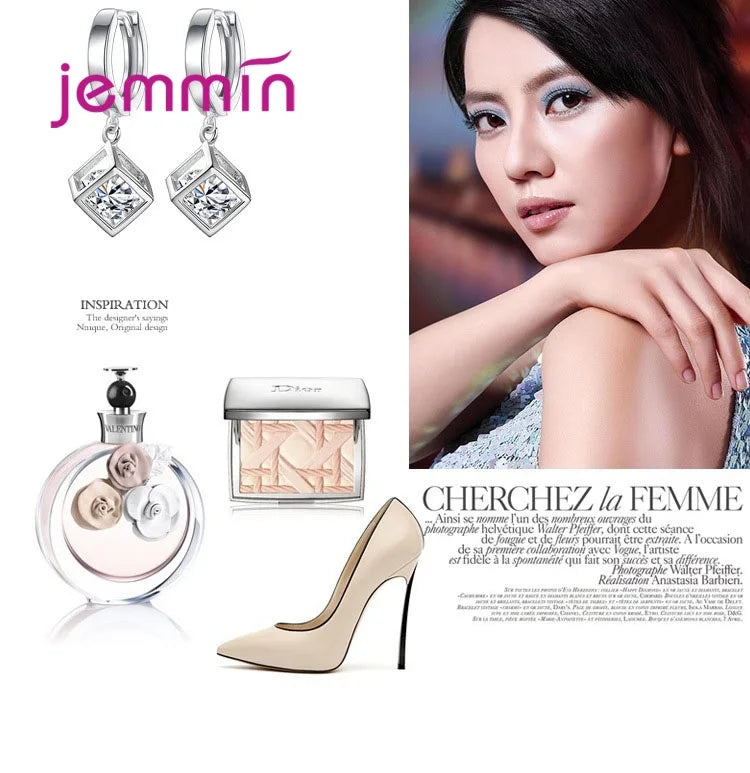 Fashion 925 Silver Jewelry Sets For Ladies Wonderful Engagement Party Pendant Necklace Hoop Earring Bracelet Ring