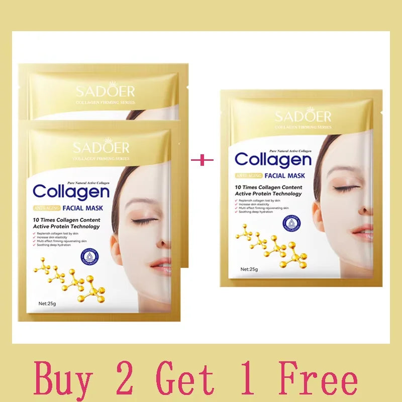 Bio Collagen Anti Wrinkle Facial Mask Anti Aging Fade Fine Line Firming Lift Skin Deep Hydrating Brighten Repair Skin Care