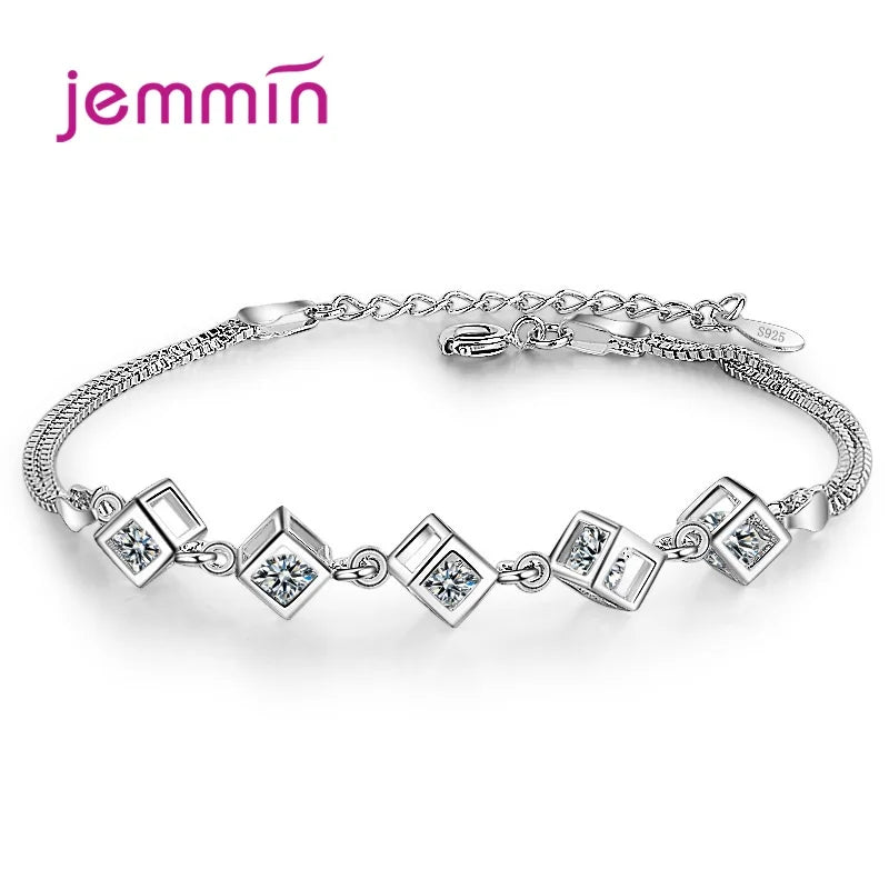 Fashion 925 Silver Jewelry Sets For Ladies Wonderful Engagement Party Pendant Necklace Hoop Earring Bracelet Ring