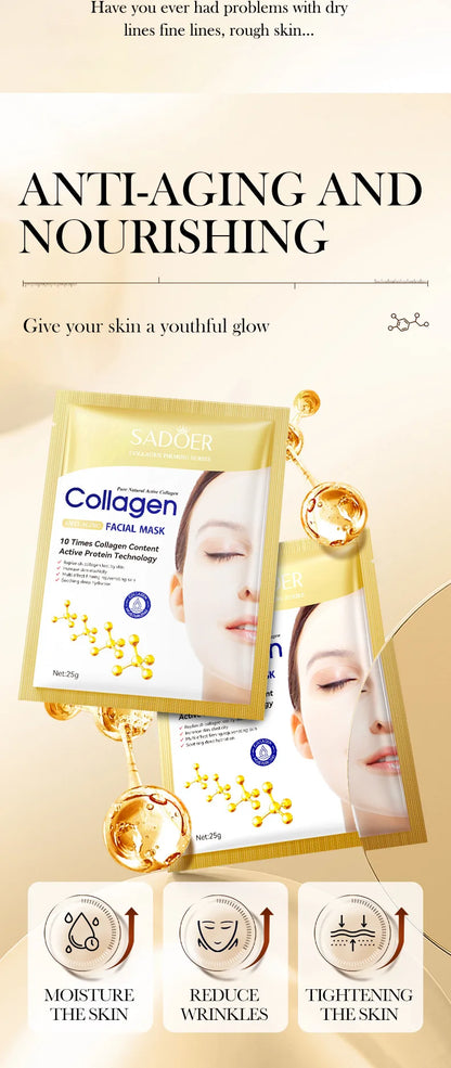 Bio Collagen Anti Wrinkle Facial Mask Anti Aging Fade Fine Line Firming Lift Skin Deep Hydrating Brighten Repair Skin Care