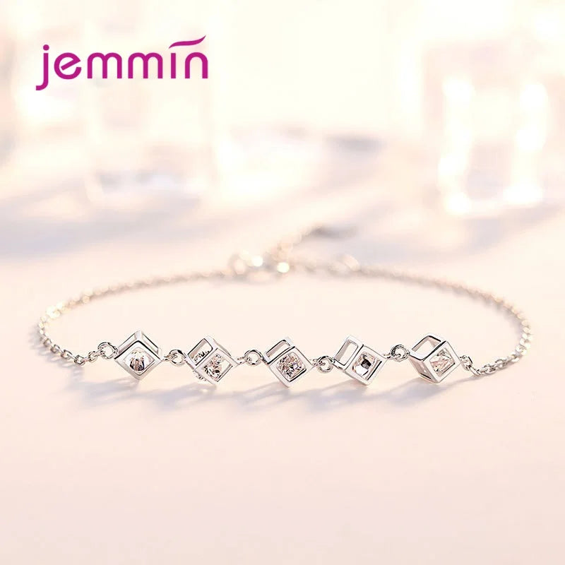 Fashion 925 Silver  Jewelry Sets For Ladies Wonderful Engagement Party Pendant Necklace Hoop Earring Bracelet Ring