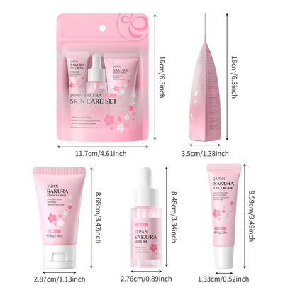 Women 3pcs Kit Sakura Skin Care Sets Face Cream Face Essence Eye Serum Face Skin Care Set Product Gift box
