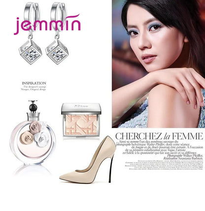 Fashion 925 Silver  Jewelry Sets For Ladies Wonderful Engagement Party Pendant Necklace Hoop Earring Bracelet Ring