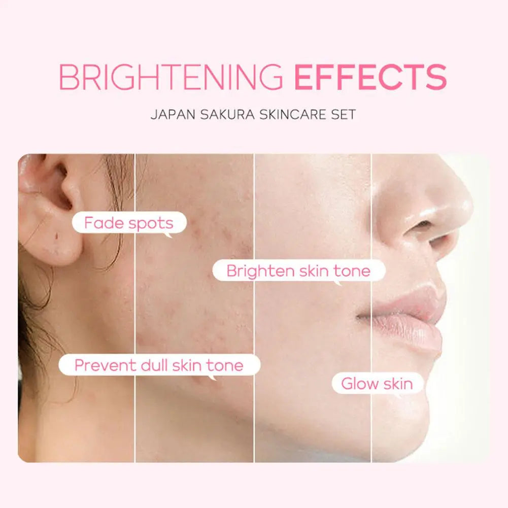 Women 3pcs Kit Sakura Skin Care Sets Face Cream Face Essence Eye Serum Face Skin Care Set Product Gift box