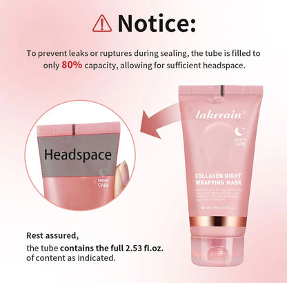 Collagen Jelly Cream Hydrolyzed Collagen Overnight Facial Mask Wrapping Peel-Off Mask Hydrating Firming Moisturizing SkinCare