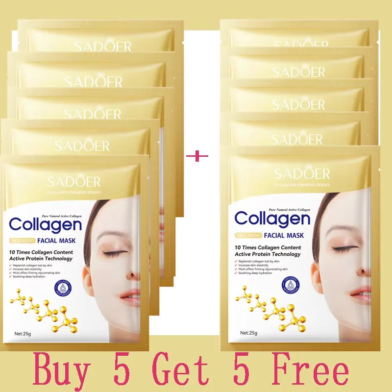 Bio Collagen Anti Wrinkle Facial Mask Anti Aging Fade Fine Line Firming Lift Skin Deep Hydrating Brighten Repair Skin Care