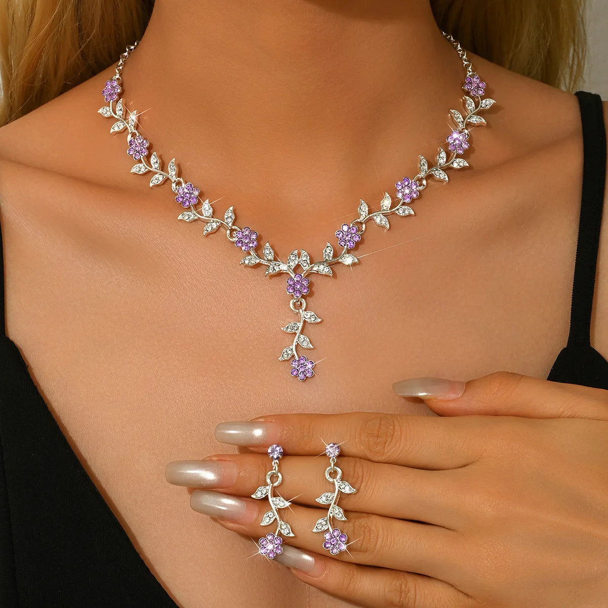 Elegant Flower Design Jewelry Set, Fashion Jewelry for Party, Daily Clothing Decor, Trendy All-match &amp; Exquisite Jewelry