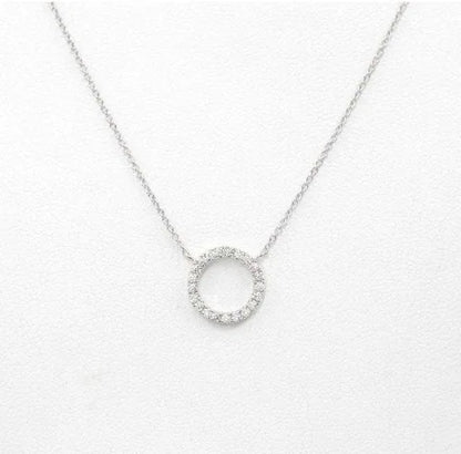 Fashion Trend Elegant Jewelry Simple Crystal Circle Pendant Necklace Golden Color Unquie Women Necklace Party Gift Wholesale