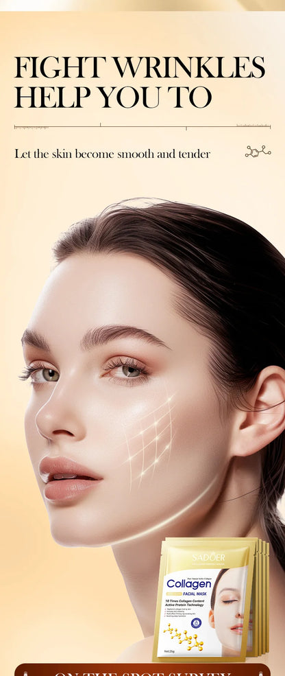Bio Collagen Anti Wrinkle Facial Mask Anti Aging Fade Fine Line Firming Lift Skin Deep Hydrating Brighten Repair Skin Care