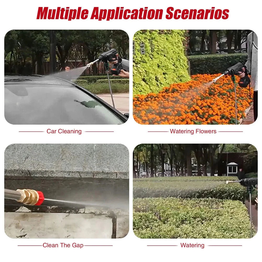 300W 30Bar Cordless High Pressure Car Washer Spray Water Gun 12000mAh Battery Foam Generator Car Washing Machine for Home