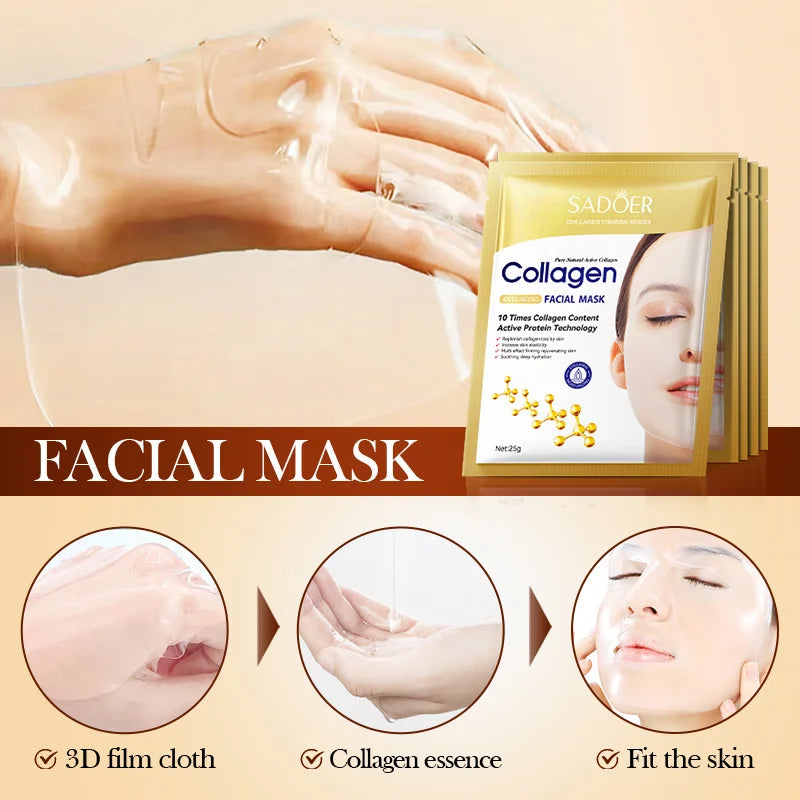 Bio Collagen Anti Wrinkle Facial Mask Anti Aging Fade Fine Line Firming Lift Skin Deep Hydrating Brighten Repair Skin Care